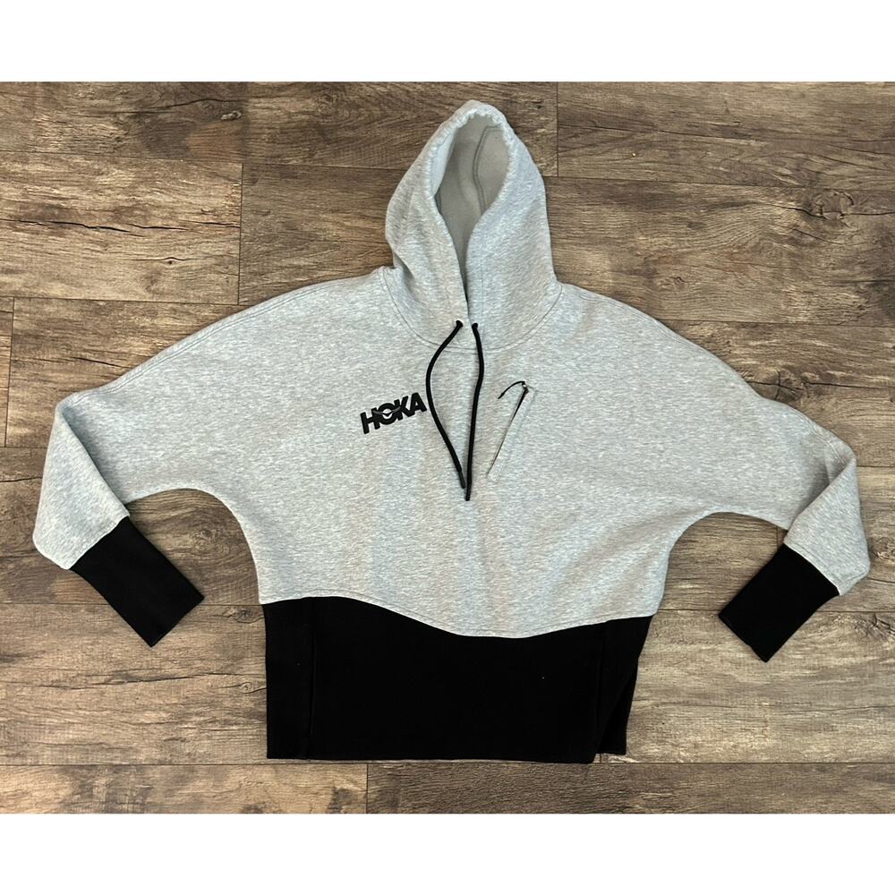 Hoka One One Women’s Large Gray Pullover Brushed French Terry Scuba Hoodie - Picture 9 of 9